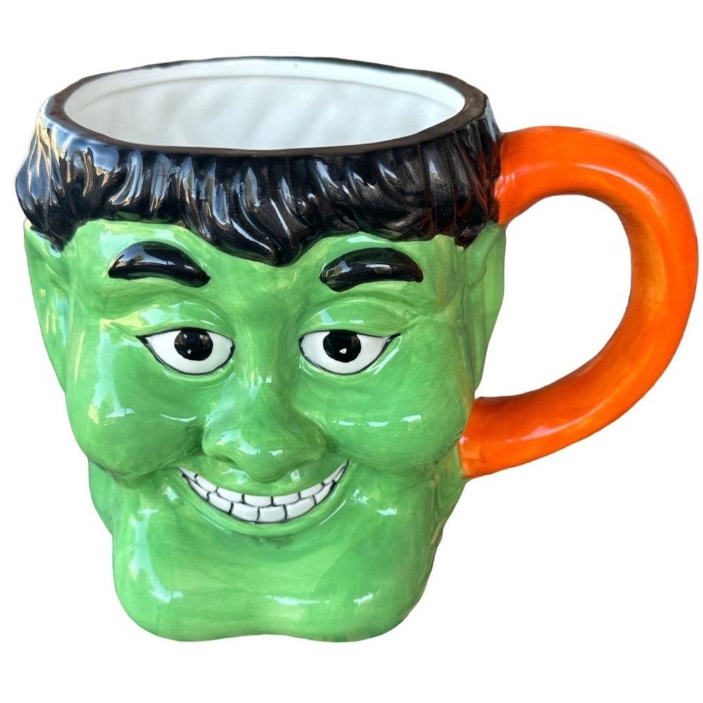 Frankenstein Halloween JUMBO Ceramic Mug w/Handle Green 6" Tall